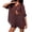 #02Wine, variant on Women Polka Dot Chiffon 2 Piece Matching Sets Long Sleeve Button Down Shirt & Elastic Waist Shorts Lightweight Bubble Gauze Casual Outfit Sets Pink S