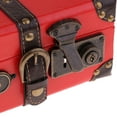 thumbnail image 3 of TISHITA Valise Rétro en Cuir et Bois pour Vêtements, Boîte de Rangement, Art pour la Maison, Rouge, 3 of 8