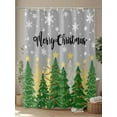 thumbnail image 4 of Green Christmas Tree Shower Curtain Set ，Waterproof Fabric Shower Curtains Merry Christmas Pine Trees Snowing Grey Shower Curtains for Bathroom,Bathroom Decor 66"x72", 4 of 6