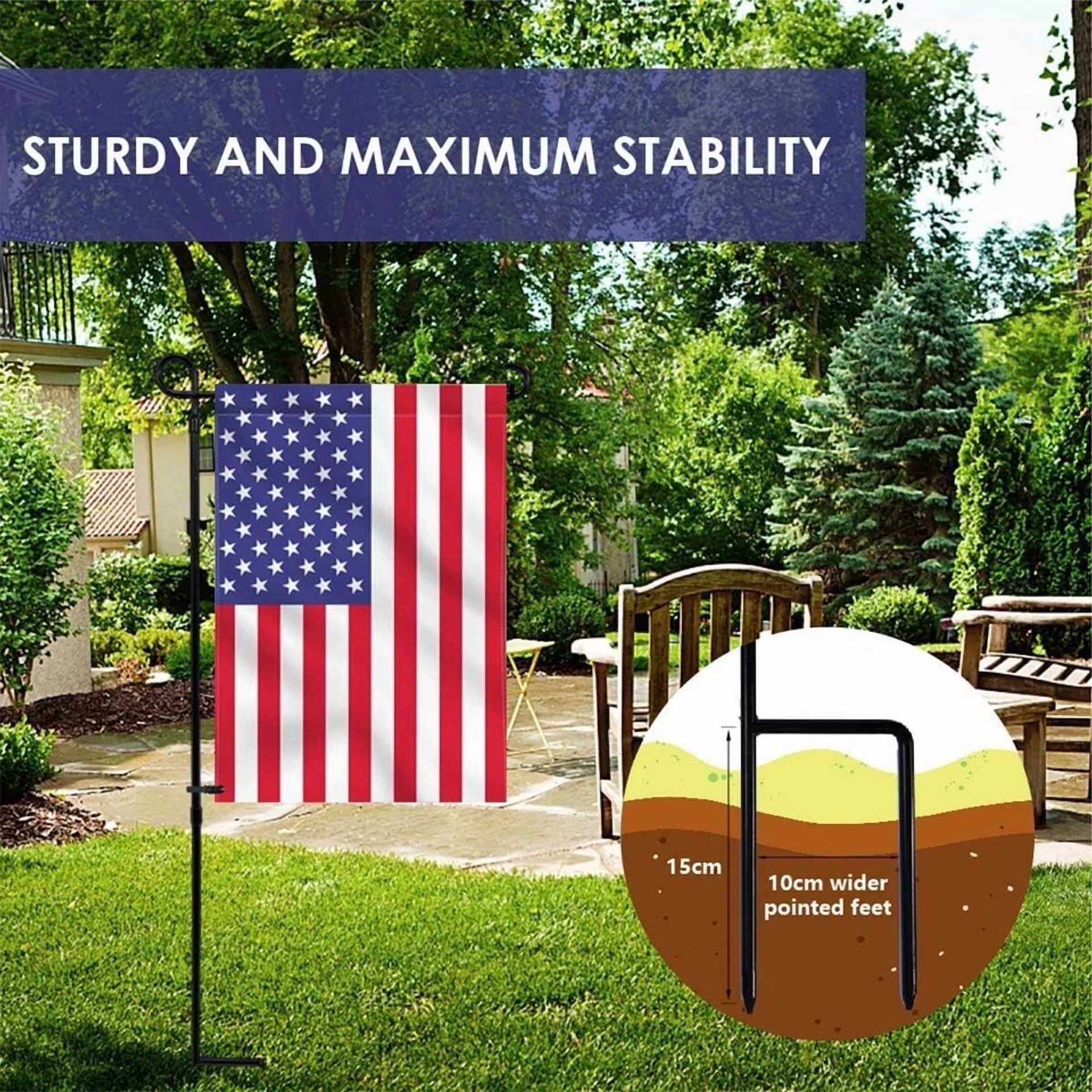 PURELY- Garden Flag Holder Stand,Premium Yard Flag Holder Weather-Proof Metal