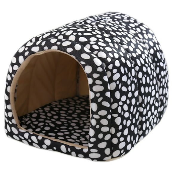 Pet Bed Cave Windproof Leopard Zebra Polka Dot Kitten Bed House Dog Sleep Bed