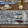 thumbnail image 6 of BouPower 9x12Ft Machine Washable Area Rug, Boho Vintage Distress Floral Rug for Living Room, Low Pile Bedroom Rugs, Thin Lightweight Print Pattern Carpet for Dining Room, 6 of 10
