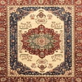 thumbnail image 1 of Ahgly Company Tapis d'Intérieur Carré Abstrait Marron Rouge, 4 Pieds Carré, 1 of 6