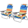 thumbnail image 4 of Costway Juego De Sillas De Playa, Sillas De Camping Portátiles Con 5 Posiciones Ajustables, Juego De Mesa Y Silla De Playa Plegable De 3 Piezas, Adecuado Para Exterior, No Requiere Ensamblaje, 4 of 4