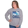 thumbnail image 3 of Sleepy Smurf 80s Cartoon Chillin Out Sweatshirt for Men or Women Brisco Brands S, 3 of 6