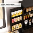 thumbnail image 7 of Modern Fluted Pantry Cabinet, 71'' Tall, Adjustable Shelves, Door Racks, Freestanding, 7 of 7