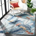 thumbnail image 4 of SAFAVIEH Cabana Kade Indoor/Outdoor Area Rug, Aqua/Ivory, 6' x 9', 4 of 15