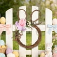 thumbnail image 6 of Xecvkr Easter Bunny Floral Egg Wicker Artificial Wreath Spring Flower LED String Lights Battery Outdoor Door Hanging Home Table Decor 1 Piece, 6 of 6