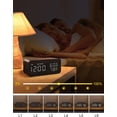 thumbnail image 6 of Leyeet Wooden Digital Alarm Clock, 10W Fast Wireless Charger Station, 3 Alarm, Bluetooth Speaker, Temperature, Humidity, Weekday/Weekend Mode, Wood LED Clock for Bedroom, Desk, Office, 6 of 7