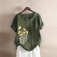 thumbnail image 4 of Camiseta Casual de Manga Corta con Botón de Cuello Redondo de las Mujeres, Tops Cortos para las Mujeres, 4 of 4