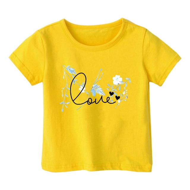 Chandail Court de Danse 2t Chandails à Manches Longues Filles Garçon et Fille Mode Décontractée Imprimé Col Rond Ample T-Shirt à Manches Courtes Haut
