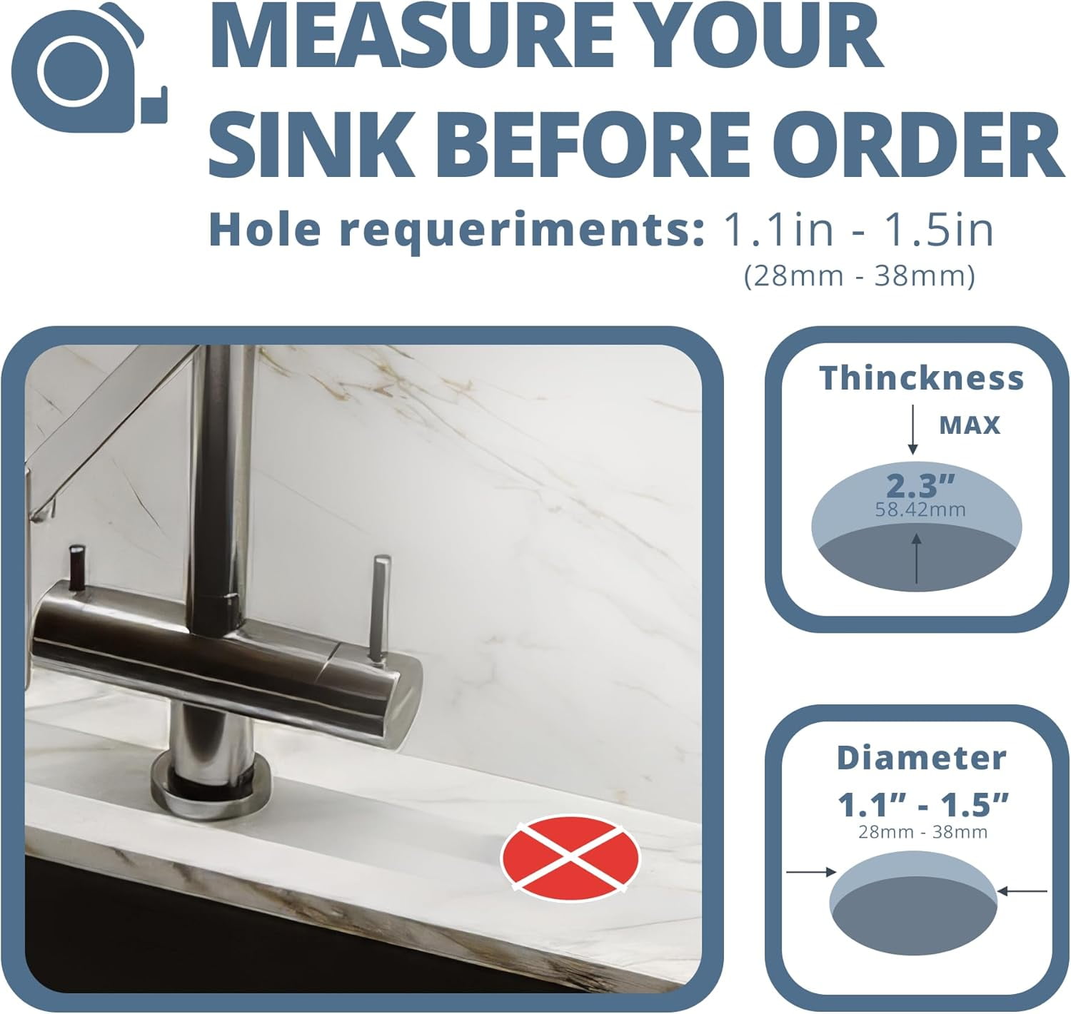 SBEN Built-in Kitchen Sink Soap Dispenser – Stainless Steel Brushed Nickel Pump, 17 oz Bottle and Extension Tube Kit 47"