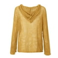 thumbnail image 4 of Mohiass Women's Hollow Out Crochet Sweater Long Sleeve Drop Shoulder Pullover Hoodie Knitwear Yellow L, 4 of 7