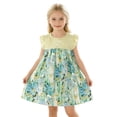 thumbnail image 3 of SROBPTY Girls Summer Dress Print Crew Neck Mid-Length Short Sleeve Sundress for 6 Months -10 Years, 3 of 5