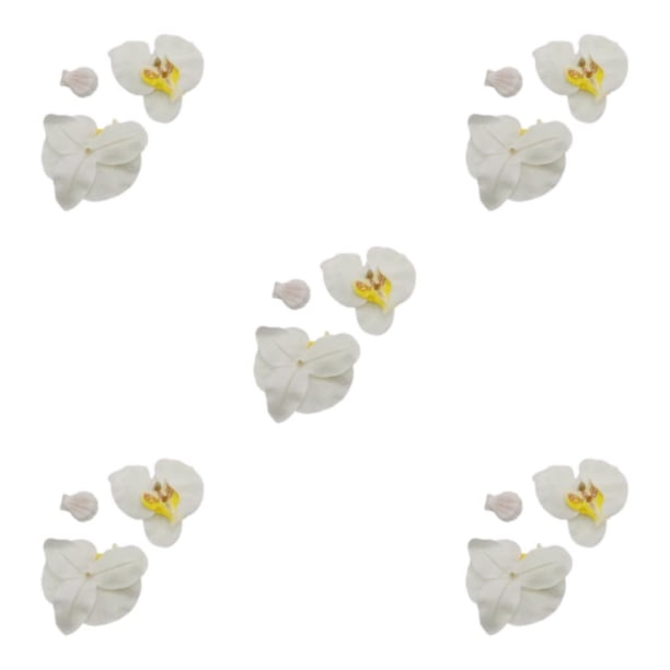 Cabezas de Orquídeas Artificiales 50 Piezas Elegante Blanco Lechoso Toystoory