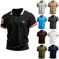 thumbnail image 4 of Zimjoy 4th of July Men's Polo Shirts Patriotic Button Down 250 Anniversary USA Tee Tops American Flag Graphic Collared Independence Day T Shirts Dark Gray M, 4 of 4
