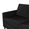 DHP Cooper Modern Sectional Sofa, Black Velvet