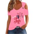 thumbnail image 1 of Tops de Hombro Frío para las Mujeres Día de la Independencia Impreso Fuera Del Hombro Blusa con Cuello en V, Fuera Del Hombro de las Mujeres, 1 of 4