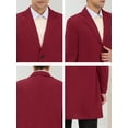 thumbnail image 6 of INSPIRE CHIC Men's Coats Solid Color Notched Collar Single Breasted Winter Long Coat XL Burgundy, 6 of 7