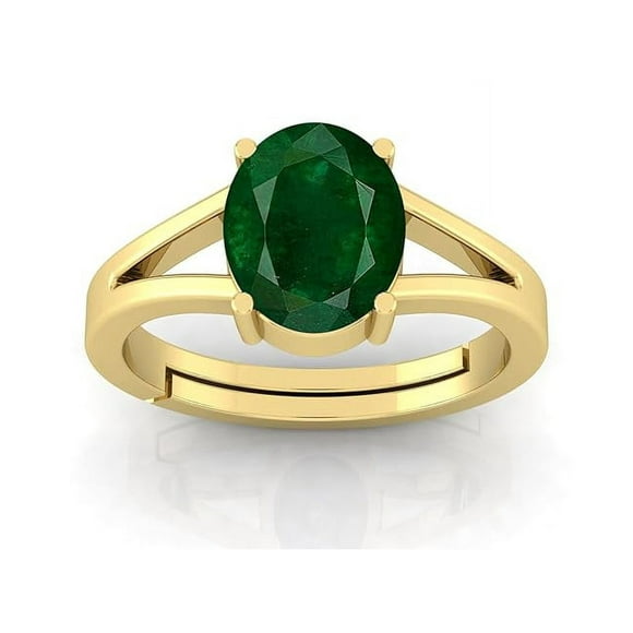 7.25 Ratti Panna Stone Original Certified Panna Stone Emerald Ring Adjustable Woman Man Ring