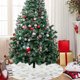thumbnail image 4 of Falda de árbol de Navidad de peluche con estampado en caliente de alces y copos de nieve. Decoración navideña para el hogar., 4 of 6