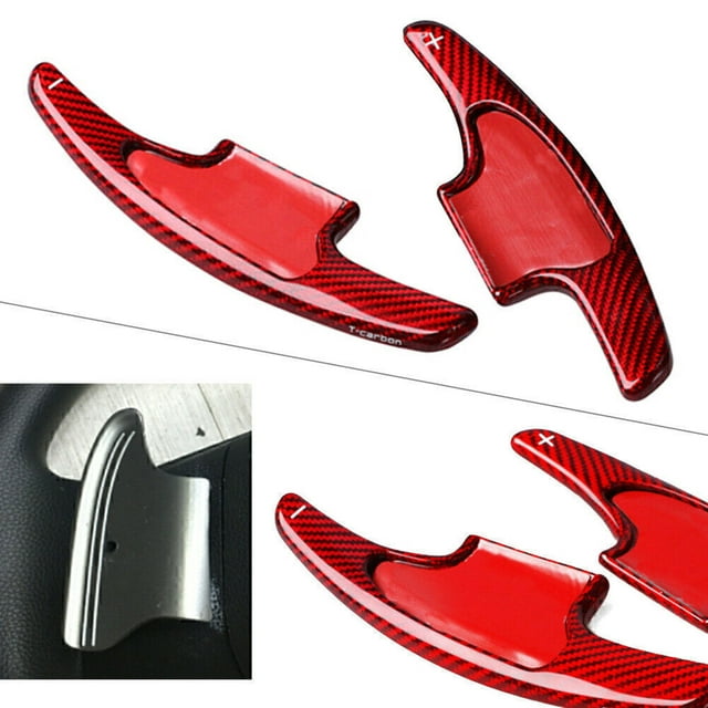 Pair Steering Wheel Shift Paddle Extension Carbon Fiber Red Fits for Honda 2018