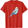 thumbnail image 1 of Cool Staring Blue Parakeet Budgie Bird Tropical Animal T-Shirt, 1 of 1