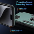 thumbnail image 3 of Designed for Samsung Galaxy A22 4G Case, Military Grade Protective Phone Case Rugged Hard PC + Soft TPU Cover with Enhanced Metal Ring Kickstand [Support Magnet Mount], Darkgreen, 3 of 7