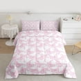 thumbnail image 2 of jejeloiu Lovely Bow Knot Twin Comforter Sets,Pink Cartoon Bowtie Bedding Set For Girls Reversible 2-Piece, 2 of 8