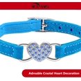 thumbnail image 4 of Miaocao Heart Bling Cat Collar with Safety Belt and Bell Adjustable 8-10 inches for Kitten Cats (Black+Pink), 4 of 6