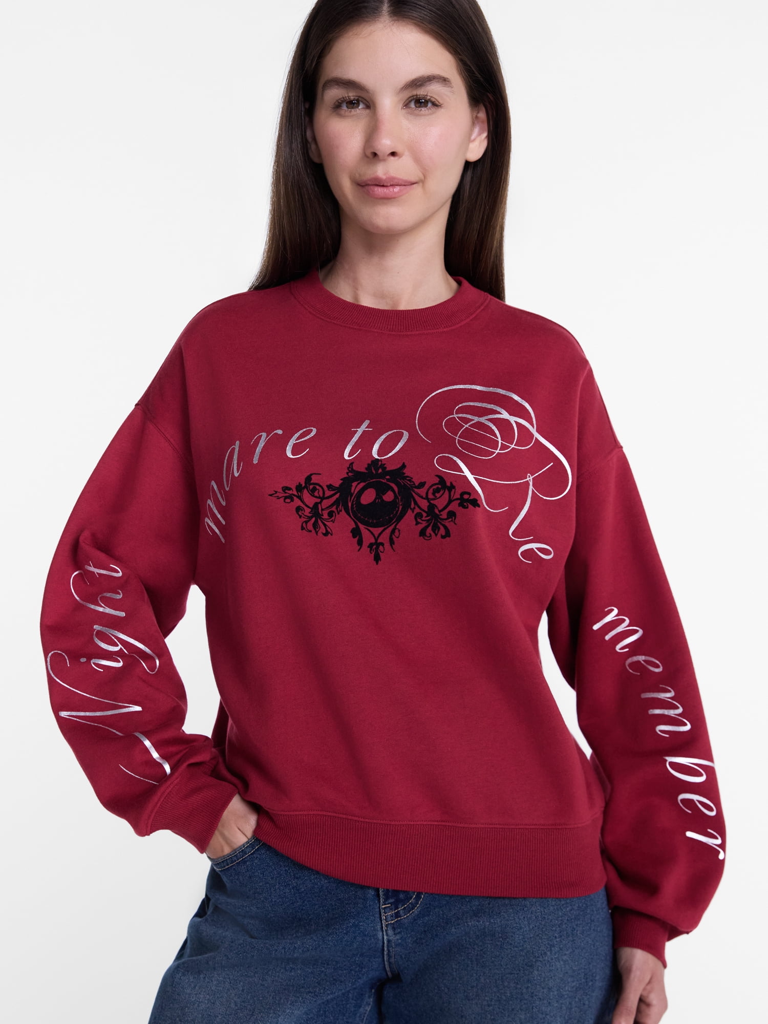 Disney Nightmare Before Christmas Women's Halloween Fleece Sweatshirt, Sizes XXS-XXL
