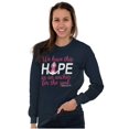 thumbnail image 5 of Breast Cancer Hope is an Anchor Quote Women's Long Sleeve T Shirt Brisco Brands S, 5 of 6