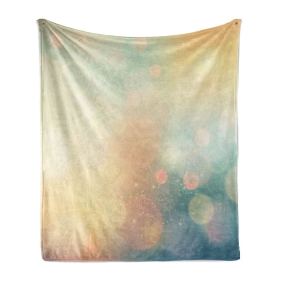 Abstract Soft Flannel Fleece Throw Blanket, Under Sea Ocean Sea Inspired Image Sunbeams Like Details Print, Cozy Plush for Indoor and Outdoor Use, 70" x 90", Dark Blue and Pale Green, by Ambesonne