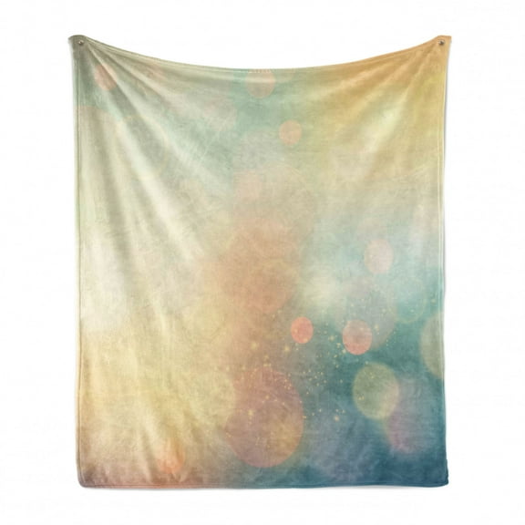 Abstract Soft Flannel Fleece Throw Blanket, Under Sea Ocean Sea Inspired Image Sunbeams Like Details Print, Cozy Plush for Indoor and Outdoor Use, 60" x 80", Dark Blue and Pale Green, by Ambesonne