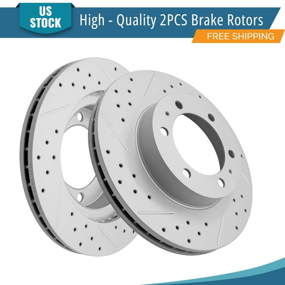 YXPCARS 2PCS Front Brake Rotors (980161LR), Drilled & Slotted Disc Rotors Kit for Toyota 4Runner 2003 - 2009 FJ Cruiser 2007 - 2014