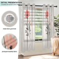 thumbnail image 3 of Yayeee Window Curtains Light Filtering 63"x42" Grommet Panel Pair Home Living Room Decor, Pink Flower, 3 of 7