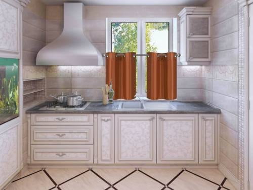 1set D2 Brick Solid Linen Grommet Treatment Traditional Curtains