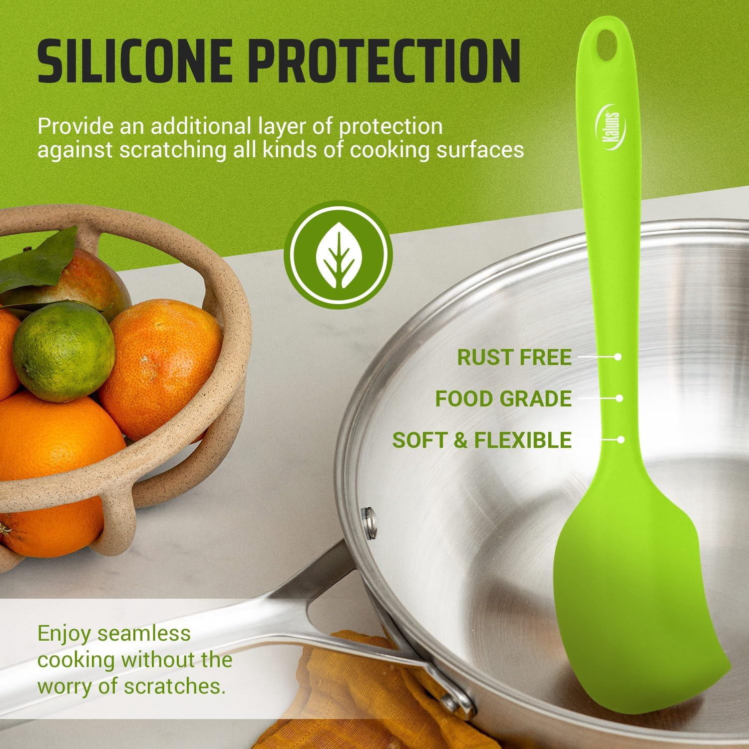 Kaluns Silicone Cooking Utensils Set 24 Pcs - Premium Heat Resistant Cooking Set & Kitchen Essentials - Non-Stick Kitchenware with Stainless Steel Handles