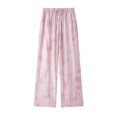 thumbnail image 3 of HH TRAF Pantalones de cintura alta con estampado elegante para mujer, nuevos, con lazo decorativo, con cordones, pantalones largos, elegantes, de pierna ancha, en 8 colores, 3 of 5
