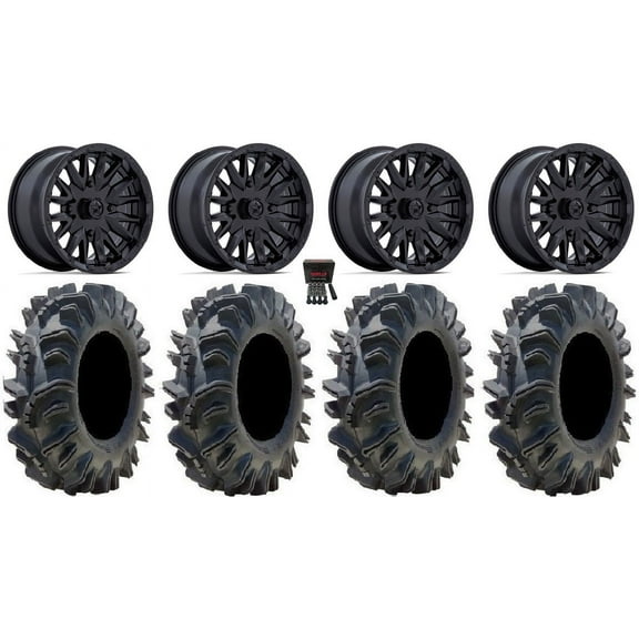 MSA Creed 14" Wheels Black 28" Terminator Tires Honda Foreman Rancher SRA