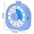 thumbnail image 2 of Gustave 60 Minute Visual Timer Silent Countdown Timer USB Rechargeable Kitchen Classroom Desk Timer Time Management Tool for Study Cooking, Blue, 2 of 11