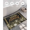 thumbnail image 5 of Shag Bath Rugs Happy Birthday Black Gold Style Plush Soft Fluffy Doormat Floor Carpet,Non-Slip Living Room Bedroom Kitchen Entryway Door Mats Cake Shining Fireworks, 5 of 6