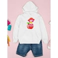thumbnail image 3 of Girl On Apple Hoodie Juniors -Image by Shutterstock,  Medium, 3 of 4