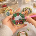 thumbnail image 6 of Christmas Decor, 12 Pieces Farm Animal Themed Diamond Art Christmas Ornaments, 3X3 Inch Cute Mini Christmas Ornaments Set, Full Diamond Painting Kit with All Painting Supplies,, 6 of 7
