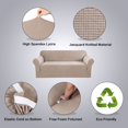 thumbnail image 2 of H.VERSAILTEX 1-Piece Jacquard Spandex Sofa Stretch Slipcover, Sand, 2 of 7