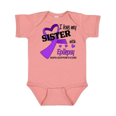 

Inktastic I Love my Sister with Epilepsy Hope Support Cure Gift Baby Boy or Baby Girl Bodysuit