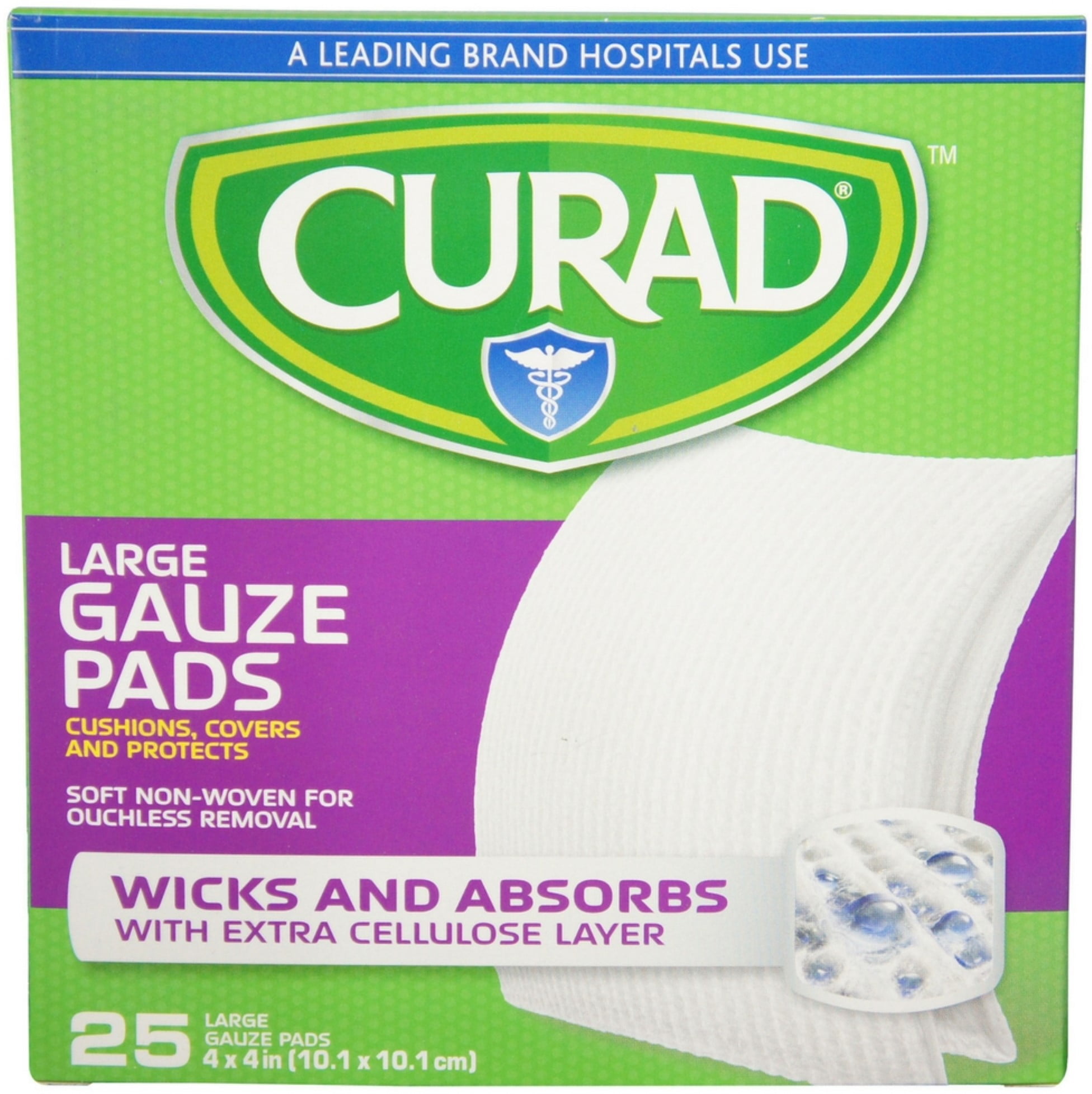 Curad Large Gauze Pads 4" x 4" 25 ea (Pack of 4)