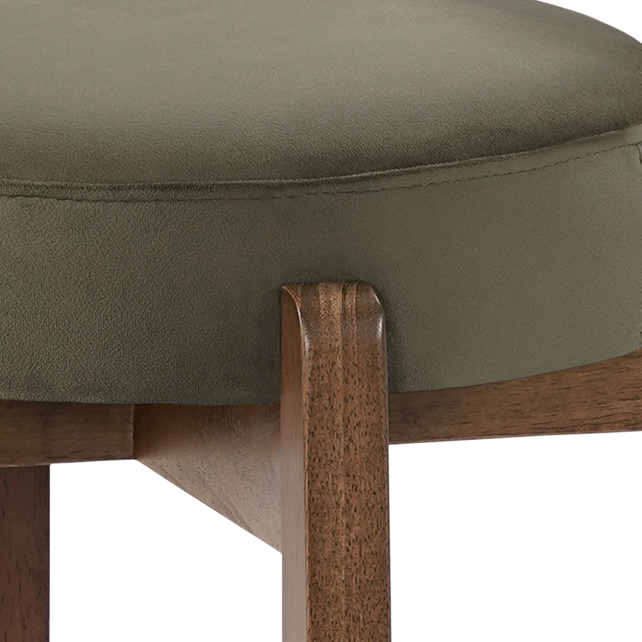 Christopher Knight Home Minimalist Wooden Counter Stools with Curved Back, Green Upholstery, Set of 4