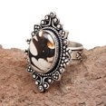 thumbnail image 3 of Peanut Wood Jasper Gemstone Handmade Unisex 925 Silver Jewelry Ring"8", 3 of 8