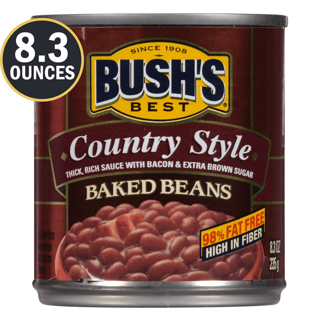 BUSH'S Country Style Baked Beans, 8.3 oz Canned Beans